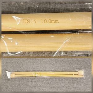 Bamboo Knitting Needles 13" 10mm US15 Ball End 59 pair avail other sizes too NEW